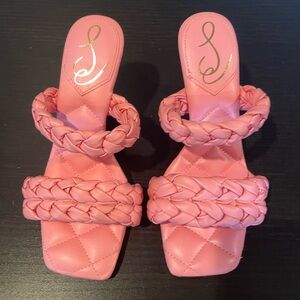 Elegant Pink Braided Women's Sandals